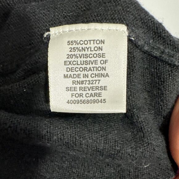 Elle XL Black Sweater Top w/ Silver Jeweled Collar Neckline‎ Sz XL Preppy Demure - Picture 4 of 7